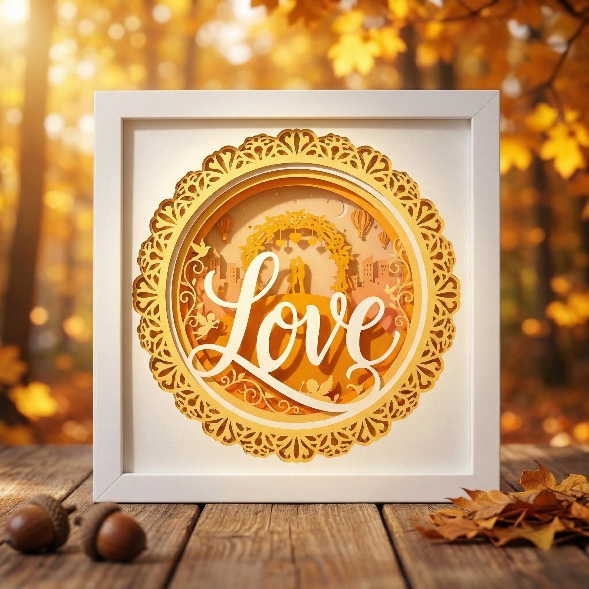 Valentine Shadow Box SVG, 3D Love Layered Papercut, Romantic Couple ...
