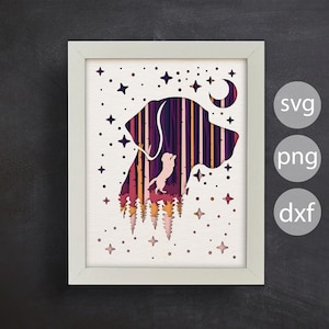 3d Dog Svg, Shadow Box Svg, Paper Cut Files, 3d Cricut Projects, Laser Cut Files, Layered Svg, Colorful Layers, Ligth Box Svg