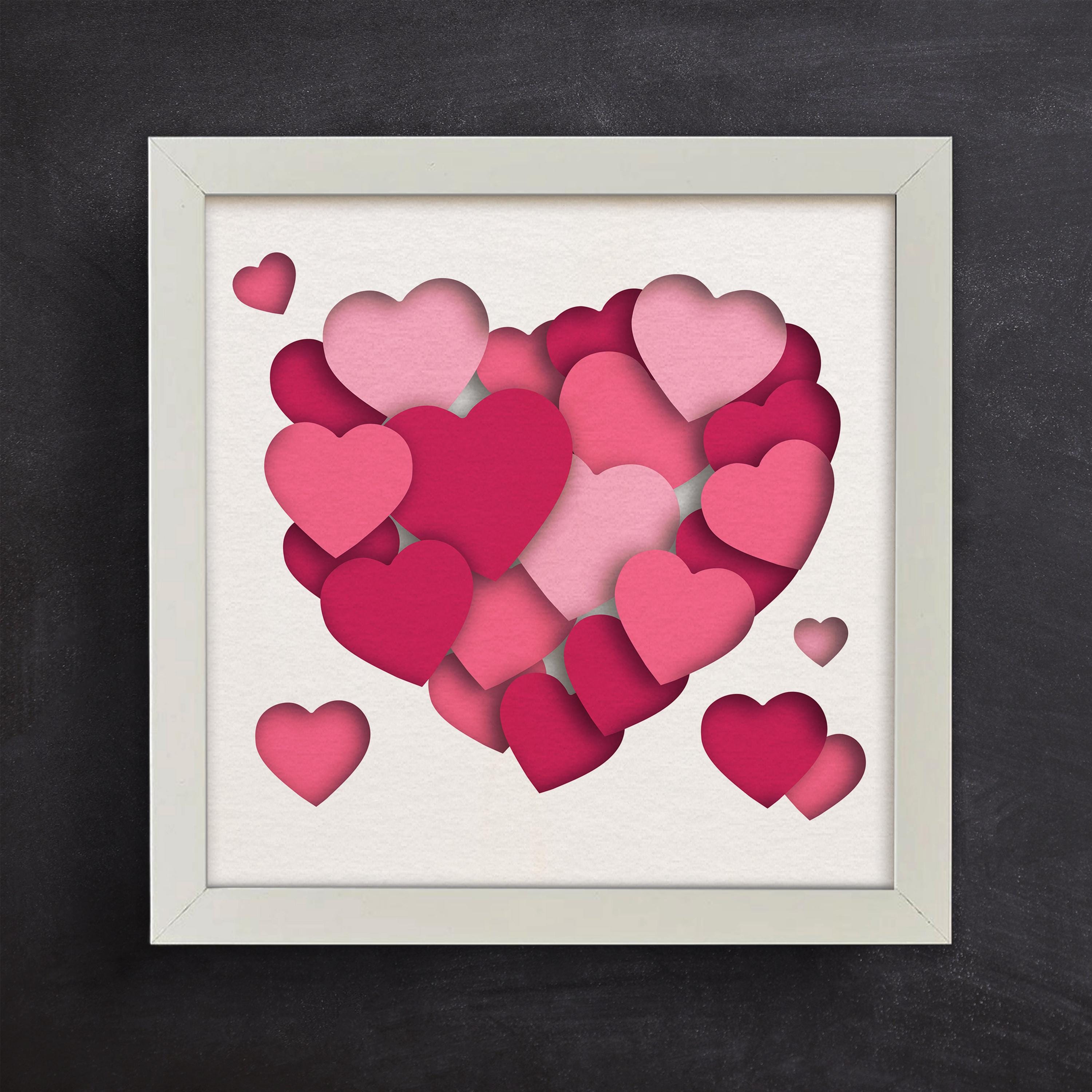 3D Love and Heart Shadow Box SVG, Valentines Day Svg, Layered Paper Art ...