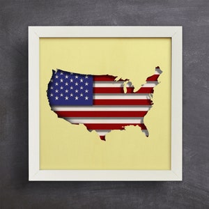 3d USA Map Svg, Shadow Box Svg, Files for cricut, for Silhouette, Cnc files Svg