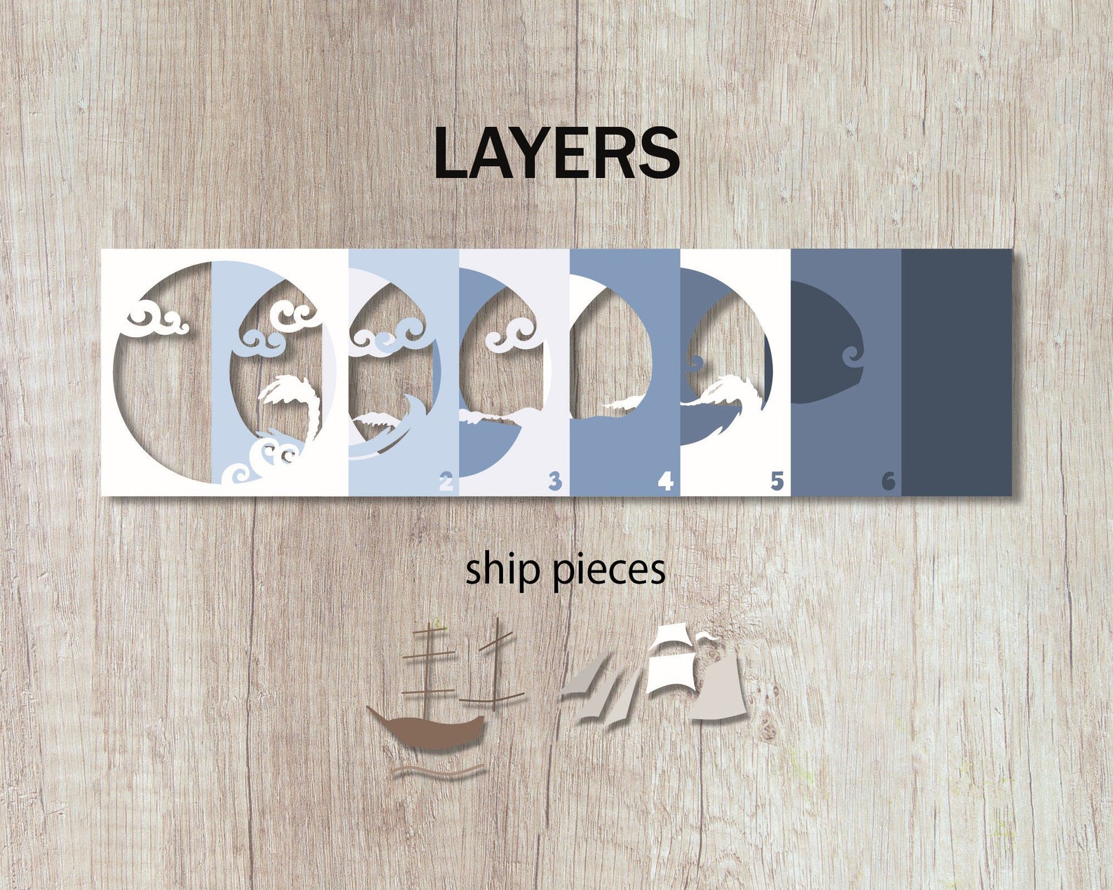 3d Sailing Ship Floating, Shadow Box Svg, for Cricut and Silhouette ...
