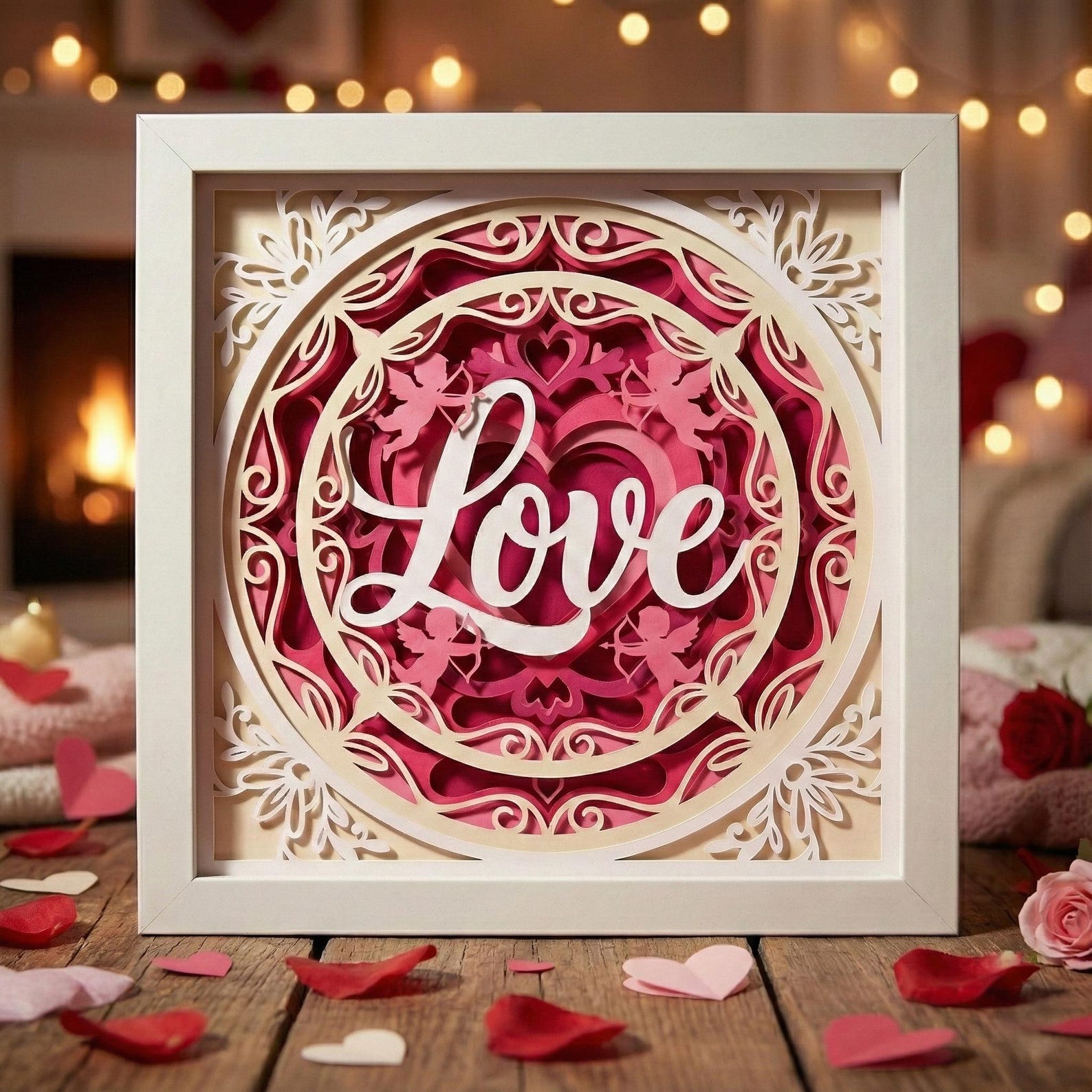 Love Mandala SVG | Valentines Day Shadow Box | 3D Layered Heart ...