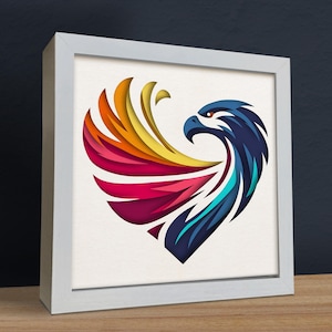 Bird SVG Shadow Box Template, Hawk 3D SVG Shadowbox, Layered Cardstock Paper Cut, for Cricut for Silhouette, Easy to Use