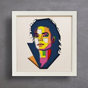 3d M. Jackson Shadow Box SVG, Files for cricut, for Silhouette, CNC cutting, Svg, Dxf, Eps, Png Formats