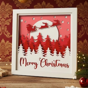 3d Christmas Landscape, Shadow Box Svg, 3d Christmas Layers, Paper Cut Template, For Cricut, Silhouette, Laser, CNC, Easy to use