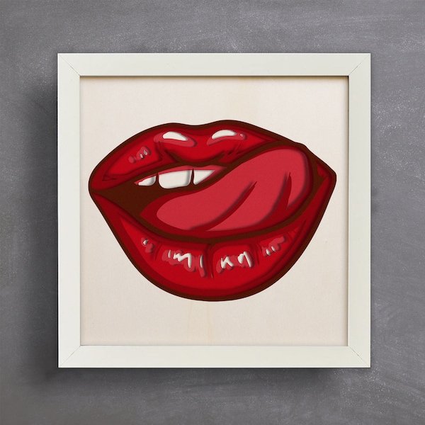 3d Lips, Shadow Box Svg, for cricut, for Silhouette, CNC cutting, Svg, Dwg, Dxf, Ai, Eps, Pdf, Png Formats 3d Lips, Shadow Box Svg, for cricut, for Silhouette, CNC cutting, Svg, Dwg, Dxf, Ai, Eps, Pdf, Png Formats