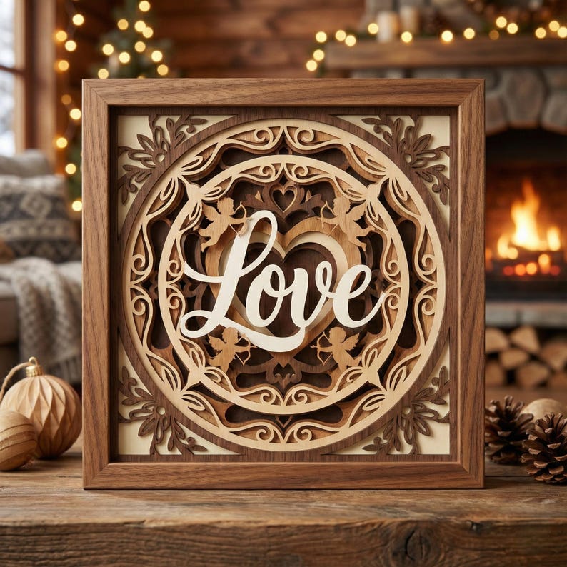 Love Mandala SVG | Valentines Day Shadow Box | 3D Layered Heart ...