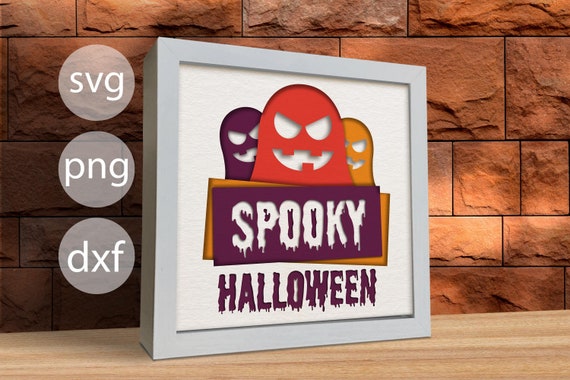 3d Spooky Halloween, Shadow Box, Halloween Papercut, 3d Scary Svg, Layered , for cricut, for Silhouette, Laser Cut Files