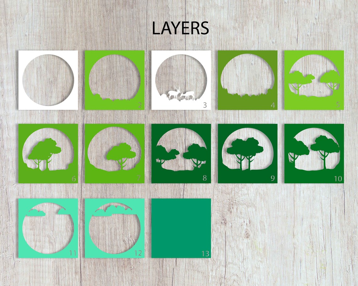 3d Nature Landscape Shadow Box, Paper Cut, Layered Cut Files, Shadow ...