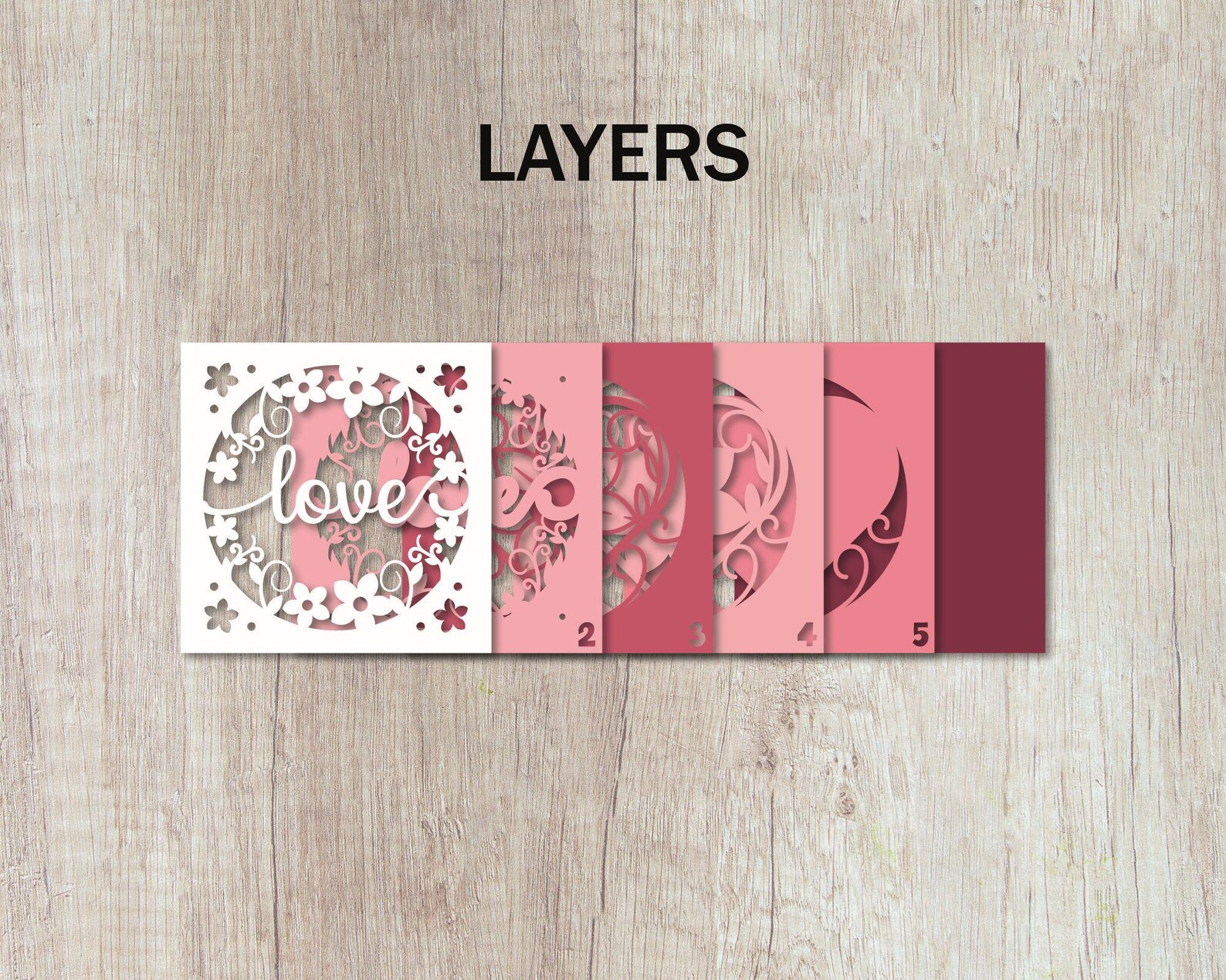 Love Shadow Box SVG, 3D Layered Papercut Template, Valentine's Day Gift ...