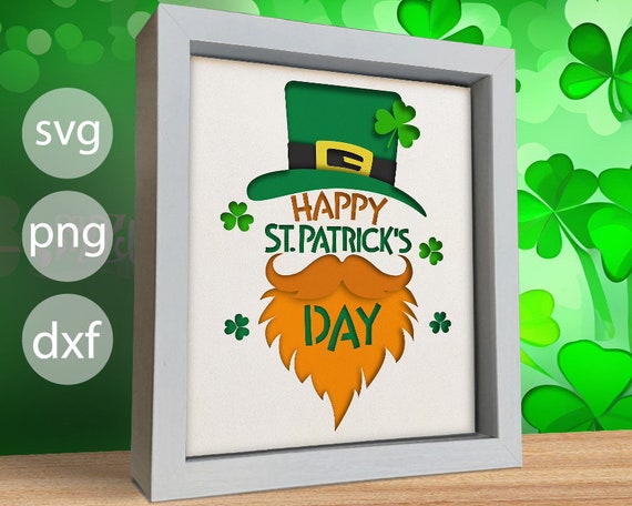 3D Saint Patrick's Day Svg, Shadow Box Templates, Shamrock, Lucky SVG, Files For Cricut and Silhouette with Easy to Use