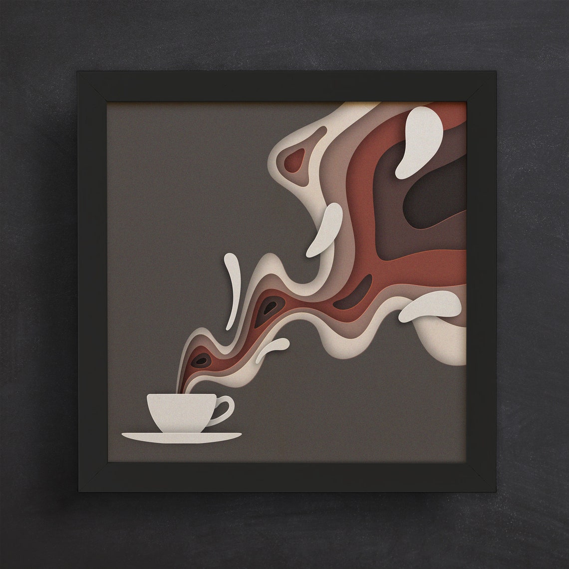 Shadow Boxing Kitchen 3D Coffee Svg, Shadow Box, Kitchen Wall Decor, Paper Cut Template, for ...