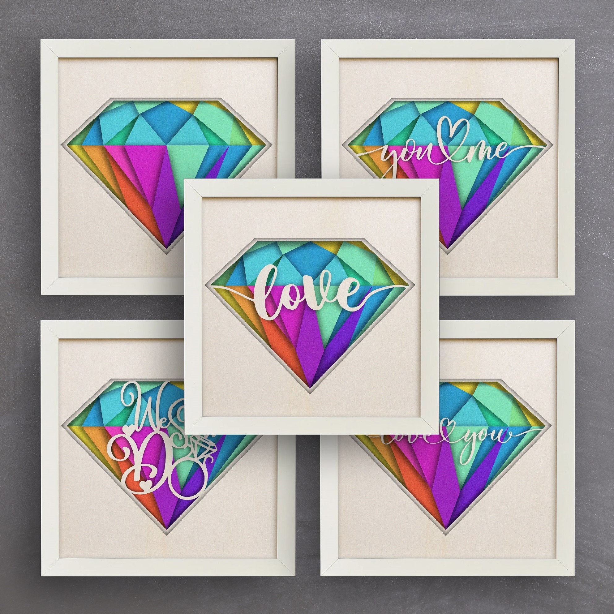 3D Anniversary Shadow Box Paper Cut Templates Wedding Shadow Etsy UK