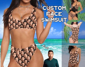 Multi-Faces Custom Face Swimsuit,Personalized Sexy Bikini,Perfect Gift for Her/Wife/Girlfriend,Swimsuit With Photo,Bathing Suit with Face