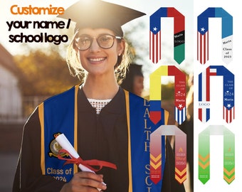 Custom Graduation Shawl Personalized Name Graduation Stole Text Sashes Graduation Belt Customized shawl Gift for her him College Stole 2024