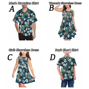 Custom Hawaiian Shirt with Face Personalized Family Matching Outfit for Vacation Holiday Gift Customize Summer Floral Beach Dress for Women image 5