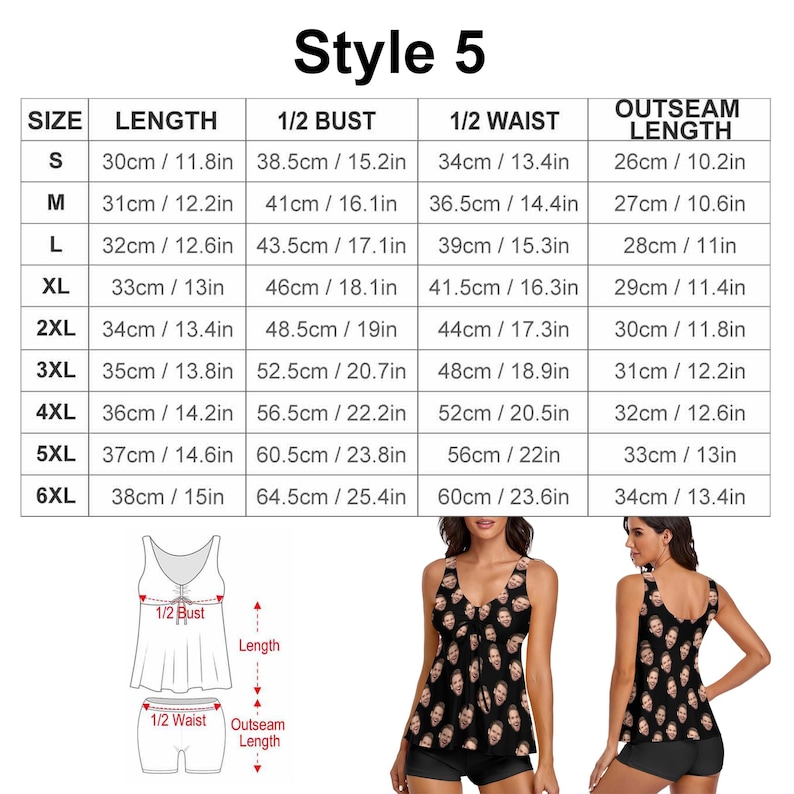 Custom Bikini Swimsuit with Photo Personalized Face Swimwear for Womens Two-Piece Set Customized Print Face on Bathing Suit 4XL 5XL 6XL Size image 7