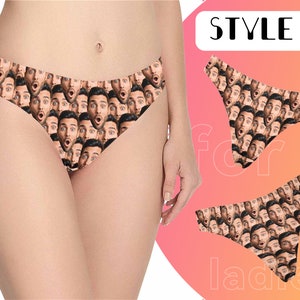 Custom Underwear Women Underwear with Face Custom Underwear Personalized Underwear for Women Bachelorette Underwear Custom Thong image 2