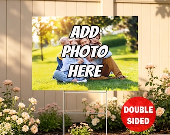Personalized Photo Yard Signs, Custom Add Your Own Design Corrugated Plastic Outdoor Signs With H‑Stakes, Unique Garden Decor
