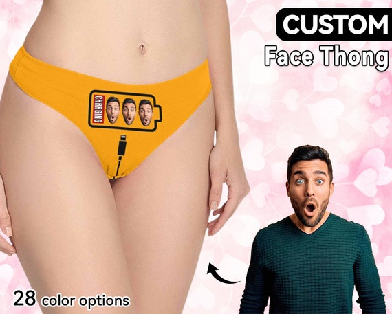 Custom Thong Women Thong With Face Custom Thong Personalized Sexy Thong for  Women Bachelorette Underwear Custom Brief Gift for Girlfriend 