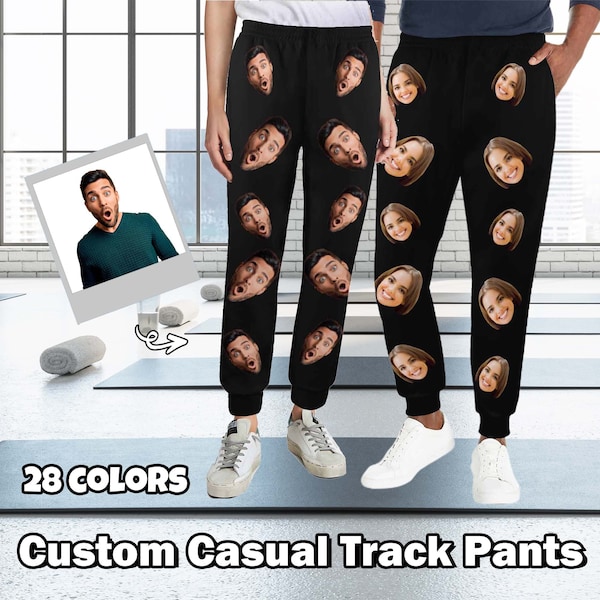 Custom Face Sweatpants Customize Unisex Sweat Pants Personalized Casual Track Pants for Her Custom Loose Pants Gift for Girlfriend/Boyfriend