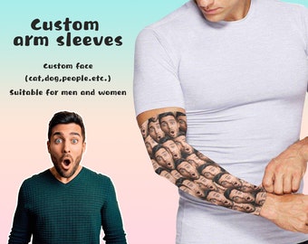 Personalized ARM Sleeve Custom Arm Sleeves Custom Compression Sleeve Sun Sleeves for Men and Women Sports Arm Sleeves Gift for Her Him