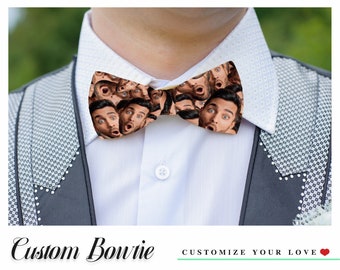 Custom Bow Tie with Your Face Mult-face Pre-Tied for Men Custom Bow Tie for Wedding Your Face on Bow Tie Personalized Bow Tie Gift