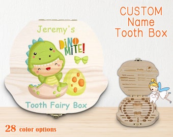 Custom Tooth Box with Name Tooth Box Funny Tooth Fairy Box Dental Jars Wooden Tooth Storage Box Tooth Keepsake Box Birthday Gifts for Kid