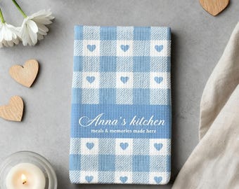 Custom Kitchen Dish Towel Waffle Hand Towel Gingham Kitchen Towel Kitchen Gift for Mom