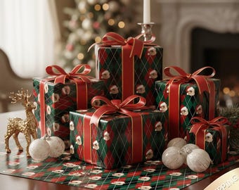 Classic Tartan Plaid Wrapping Paper Ralph Lauren Inspired Christmas Decor