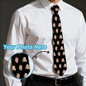 Custom Photo Tie Personalized Memorial Tie Wedding Gift for Him Father's Day Gift