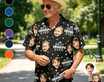 Father’s Day Custom Face Shirt, Personalized Best Dad Shirt With Kid Face, Funny Dad Gifts