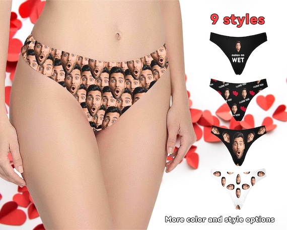 Custom Underwear Women Underwear with Face Custom Underwear Personalized Underwear for Women Bachelorette Underwear Custom Thong