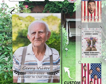 Custom Face Photo Garden Flag Custom Garden Flag Personalized Garden Flag Independence Day Flag Custom Memorial Day Flag For Memorial Day