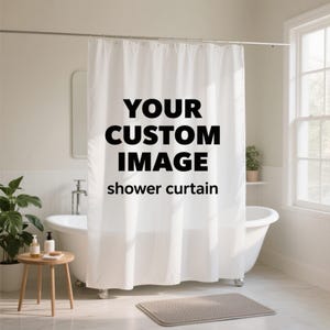 Custom Photo Shower Curtain Personalized Gift Upload Your Picture Unique Bathroom Decor Custom Image Bathroom Picture Gift