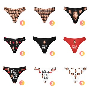 Custom Underwear Women Underwear with Face Custom Underwear Personalized Underwear for Women Bachelorette Underwear Custom Thong image 3