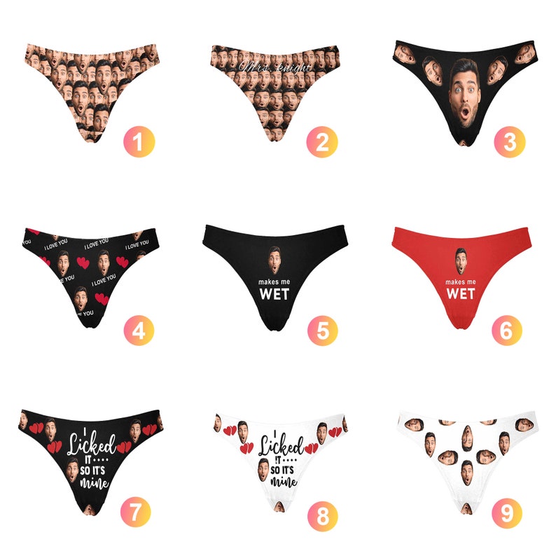 Custom Underwear Women Underwear with Face Custom Underwear Personalized Underwear for Women Bachelorette Underwear Custom Thong image 3