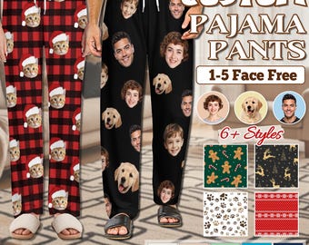 Benutzerdefinierte Gesicht Pyjama Hose Personalisierte Foto Schlaf Hose Unisex Benutzerdefinierte Foto Pyjamas Home Wear Set Geschenke für Frau Ehemann