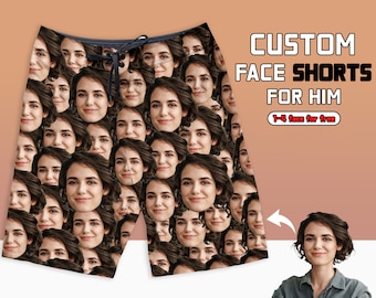 Calção de banho personalizado com várias faces, shorts de banho com foto personalizada, calção de banho de grife com rosto de maiô, calção de banho/roupa de banho personalizada