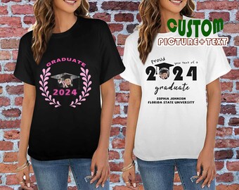 Custom Graduation Class 2024 Family Graduate Tees Customize T-Shirt Senior Graduation Tee Proud Family Gifts Graduate Squad Matching Shirts