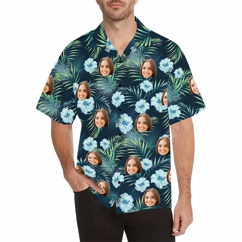 Custom Hawaiian Shirt with Face Personalized Family Matching Outfit for Vacation Holiday Gift Customize Summer Floral Beach Dress for Women image 9