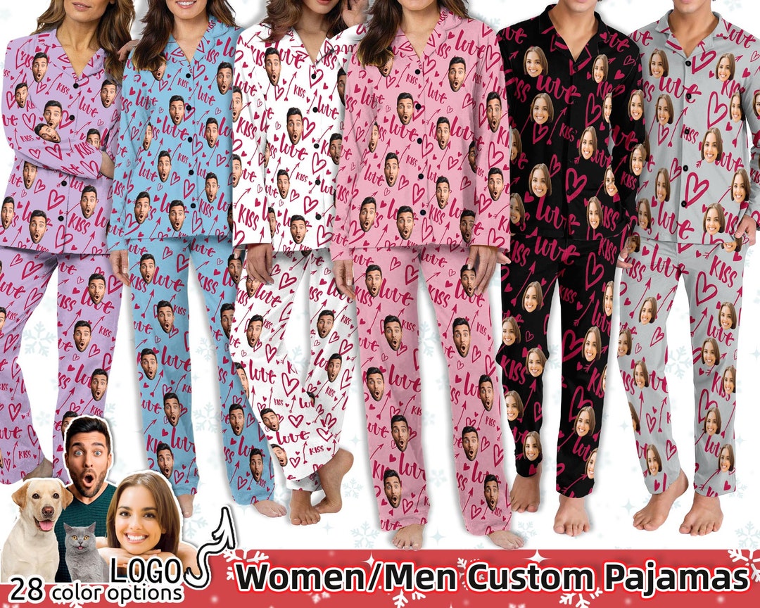 Valentines Day Gifts Custom Pajama Set for Lovers Personalized Pajama