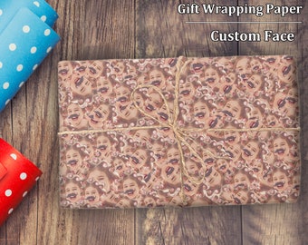 Face Wrapping Paper Custom Wrapping Paper for Gift Wrapping Paper Custom Christmas Gifts Wrap Roll Funny Gift Wrap Custom Tissue Paper