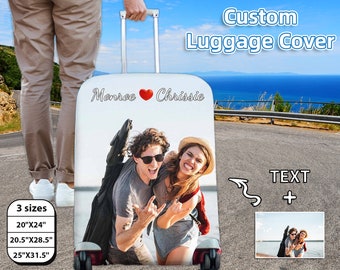 Custom Suitcase Cover with Picture Personalized Suitcase Cover Customized Cases Protective Print Cover Gifts for Him&Her Travel Case Protect