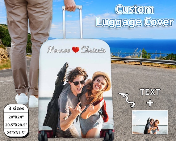 Custom Suitcase Cover with Picture Personalized Suitcase Cover Customized Cases Protective Print Cover Gifts for Him&Her Travel Case Protect