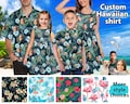 Custom Hawaiian Shirt with Face Personalized Family Matching Outfit for Vacation Holiday Gift Customize Summer Floral Beach Dress for Women