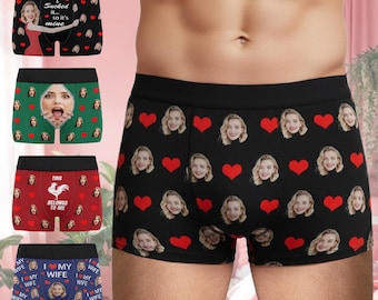Custom Face Boxer Briefs Photo Underwear Gifts for Boyfriend/Husband Birthday Gift