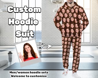 Customized Hoodie Set Personalized Funny Photo Women/Men Sweatshirt/pants Custom Face Design Sport Hoodies Anniversary Gifts College Sets