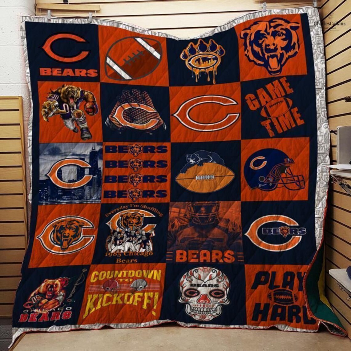 Chicago Bears V2 Quilt Blanket Nfl Football Bedding Family Etsy