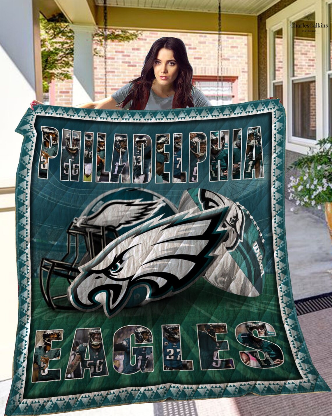 Philadelphia Eagles V5 Quilt Blanket Nfl Football Bedding Etsy